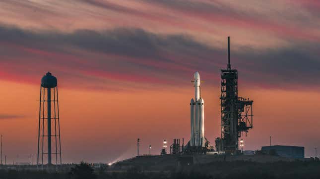 Falcon Heavy prior to its inaugural launch in 2018.
