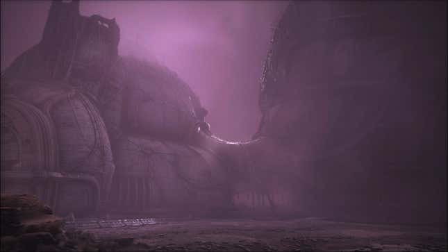 Strange architecture hints at sexuality in a screenshot from Scorn.
