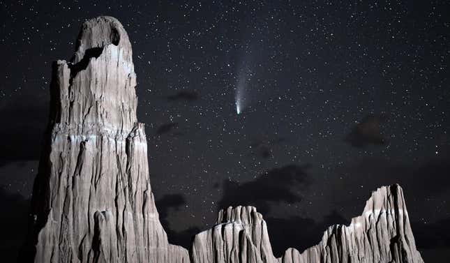 The comet NEOWISE seen over Nevada in 2020.