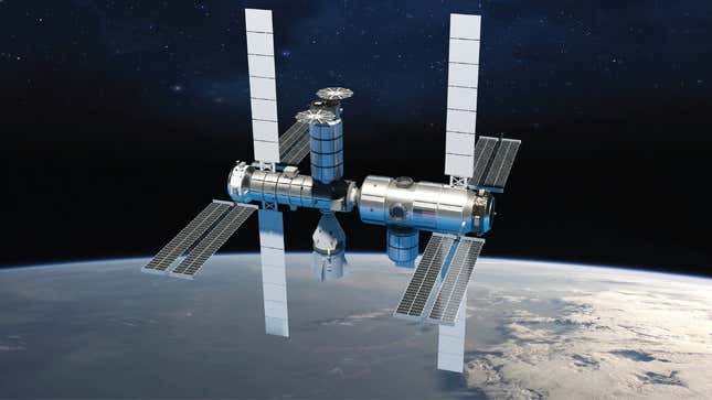 Conceptual image showing Northrop Grumman’s unnamed space station concept.