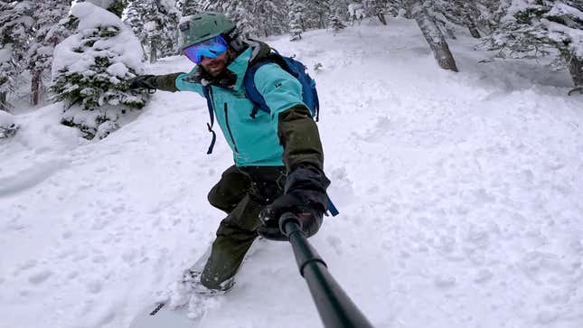 The author hitting the slopes