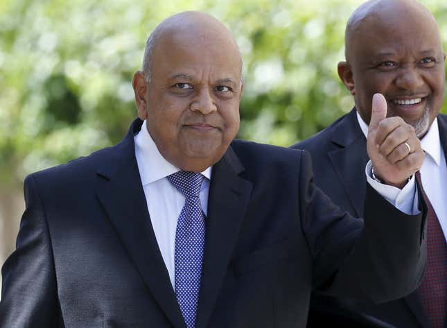 South Africa's finance minister Pravin Gordhan.