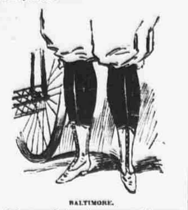 Drawing of lady's legs in bikewear
