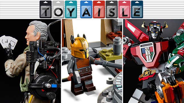 Hasbro's Plasma Series Ghostbusters: Afterlife Bill Murray, Lego's Mandalorian Armorer, and Blitzway's Voltron.