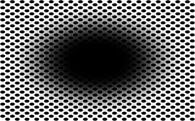 Imagen para el artículo titulado Esta ilusión óptica te adentra en un agujero negro en expansión que en realidad está estático