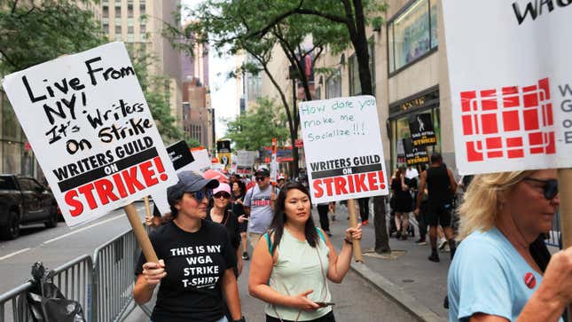WGA members on strike