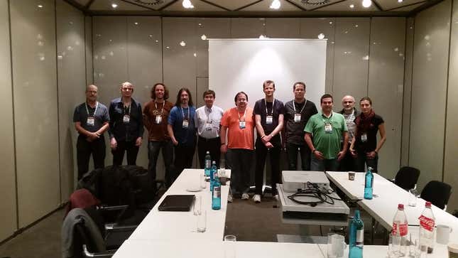 The OpenSSL team get their first family portrait.