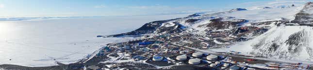 McMurdo Station, seen here, is a U.S. research station located in Antarctica.