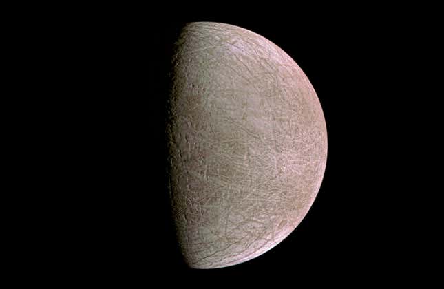 Europa as recently seen by Juno.