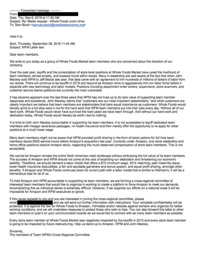 Image for article titled Whole Foods workers want to unionize before they are displaced