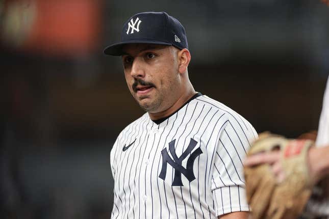 May 24, 2023; Bronx, New York, USA; New York Yankees starting pitcher Nestor Cortes (65) walks off the field after the top of the sixth inning against the Baltimore Orioles at Yankee Stadium.
