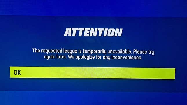 A blue screen shows an error message for Madden NFL 23's franchise mode. 