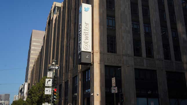 The Twitter headquarters building, Thursday, Nov. 24, 2022, in San Francisco. (