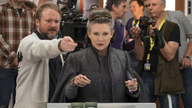 Ryan Johnson con Carrie Fisher