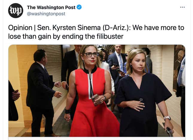 Image for article titled Dear Kyrsten Sinema: Who the Fuck Is &#39;We&#39;?