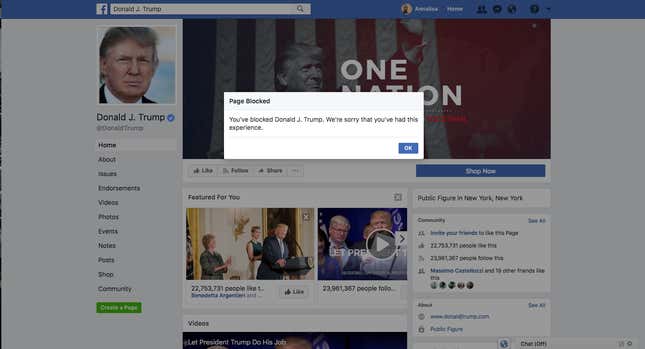 Image for article titled You can’t block Mark Zuckerberg or Priscilla Chan on Facebook
