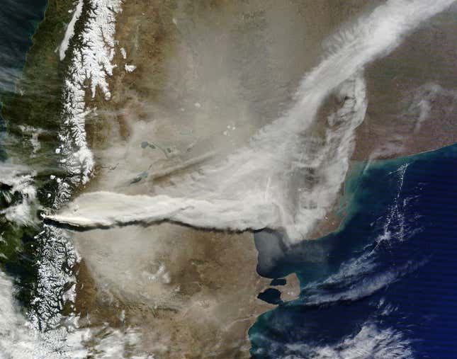 Image for article titled The awesome power of volcanos, seen from space