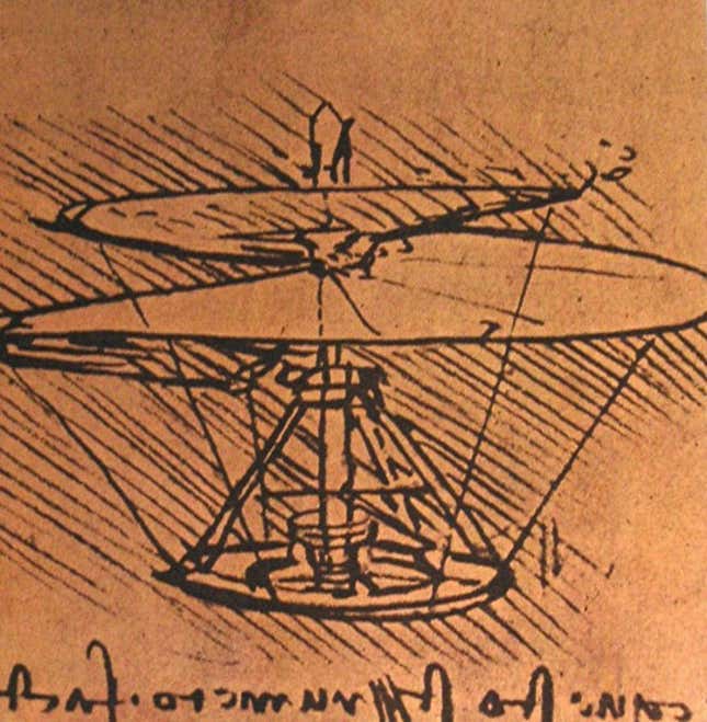 Imagen para el artículo titulado Este dron volador se construyó usando bocetos de Leonardo da Vinci de hace 500 años