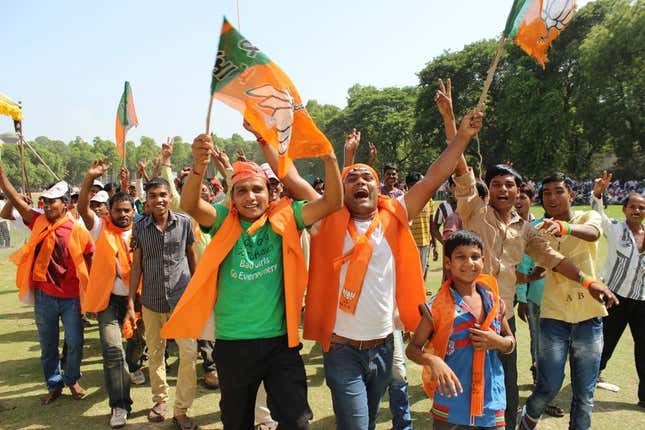 Image for article titled The quietest place in India is a Narendra Modi rally—while he’s speaking