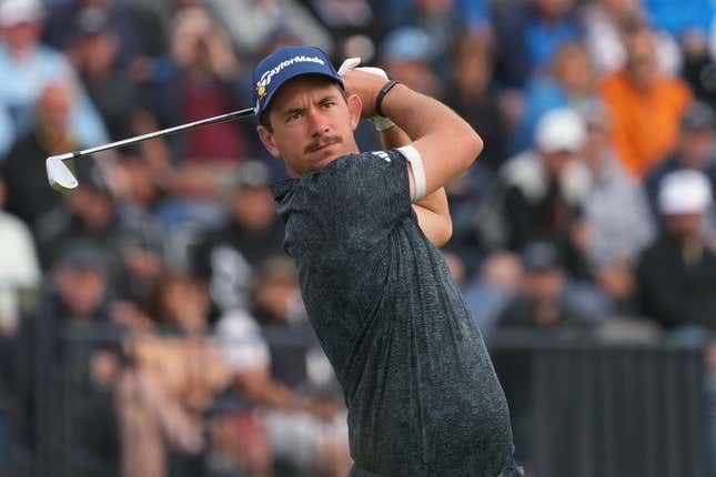 July 20, 2023; Hoylake, ENGLAND, GBR; Lucas Herbert plays his shot from the fourth tee during the first round of The Open Championship golf tournament at Royal Liverpool.