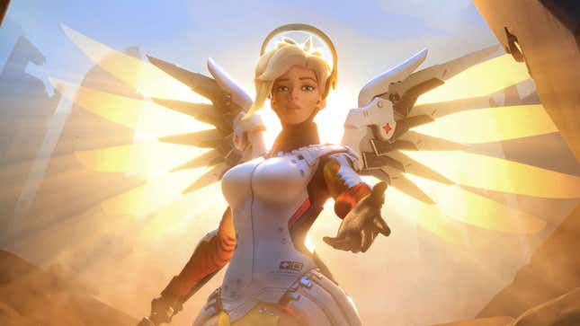 An image of Mercy from Blizzard's Overwatch. 