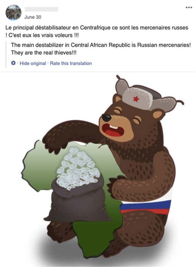 Image for article titled Russian and French misinformation trolls have targeted African voters on Facebook