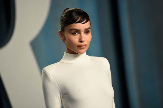 Zoe Kravitz arrives at the Vanity Fair Oscar Party on Sunday, March 27, 2022, at the Wallis Annenberg Center for the Performing Arts in Beverly Hills, Calif. 