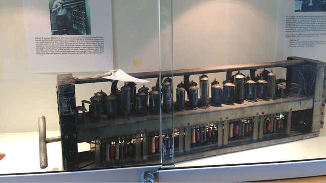 Transistors have become smaller since the EDSAC II computer in 1958, but the separation of processing and memory remains a constant.