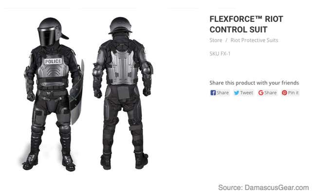 CBP is looking to purchase 30 FlexForce riot control suits for the Laredo station.