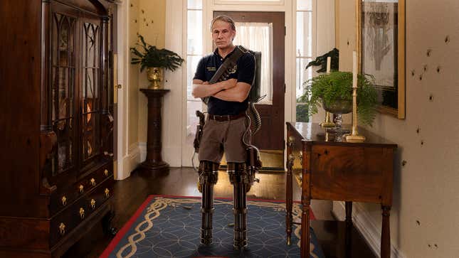 Image for article titled Bad Time For Greg Abbott To Reveal New Machine Gun Legs
