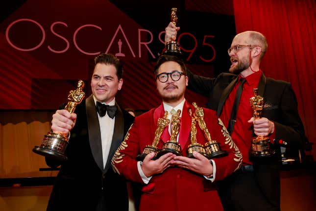 Oscars 2023 Afterparties: Jonathan Wang, Dan Kwan and Daniel Scheinert at the Governors Ball
