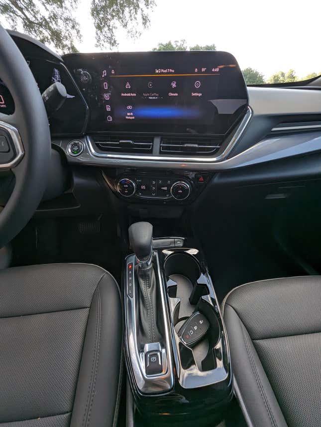 The infotainment console of the 2024 Chevy Trax