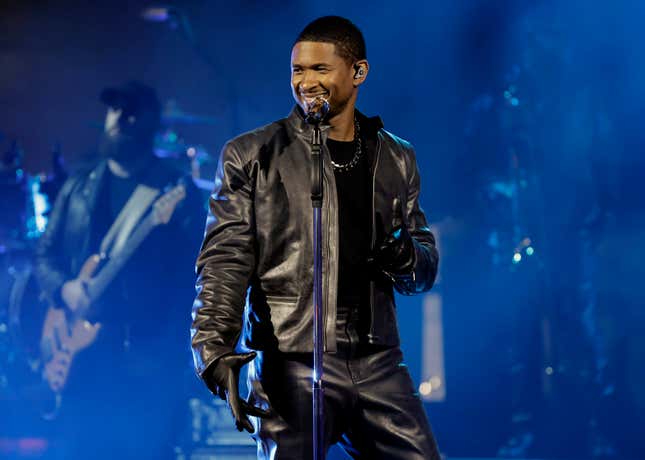 Usher performs onstage during a taping of iHeartRadio’s Living Black 2023 Block Party in Inglewood, California on August 2. 