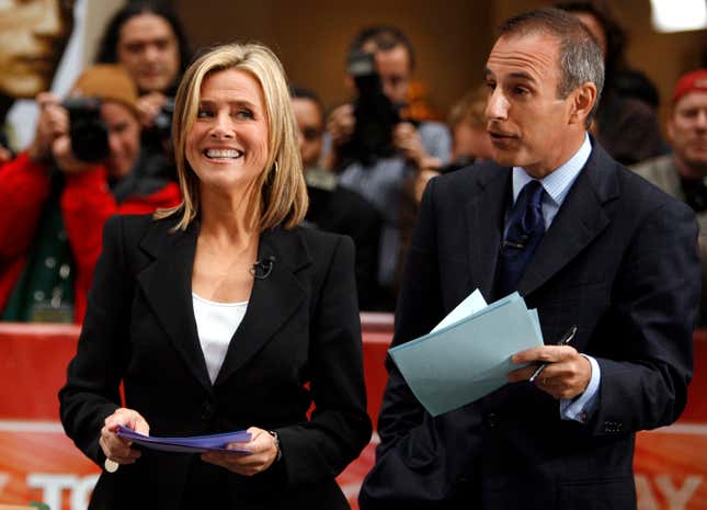 Meredith Vieira smiles beside Today co-host Matt Lauer