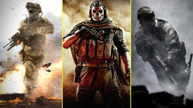 Soldiers featured in Modern Warfare 2, Modern Warfare 1, and Call of Duty: Black Ops collaged together. 