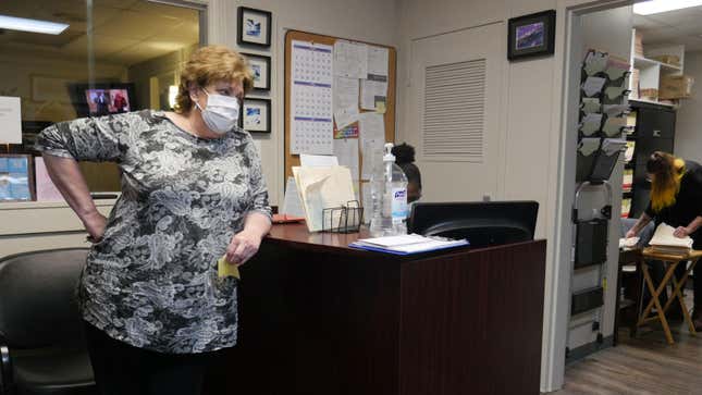 Kathaleen Pittman, administrator of the Hope Medical Group for Women stands in an office in Shreveport, Louisiana, April 19, 2022.