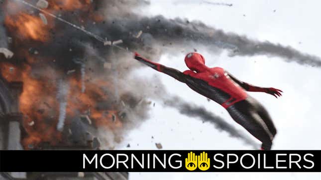 Tom Holland's Peter Parker swings into action in a scene from Spider-Man: Far From Home