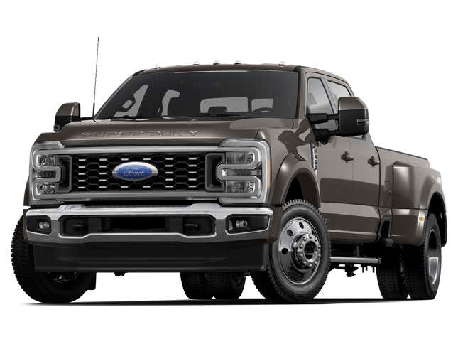 Ford Super Duty F-450 DRW / LARIAT 4WD Crew Cab 8' Box 2023. Front 3⁄4, Facing to the Left