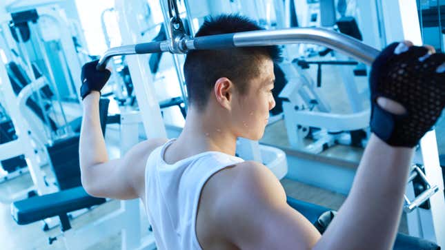 behind-the-neck lat pulldown