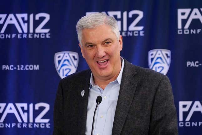 Oct 26, 2022; San Francisco, CA, USA; Pac-12 commissioner George Kliavkoff during Pac-12 Media Day at Pac-12 Network Studios.