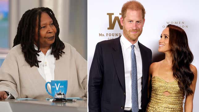 Image for article titled Whoopi Goldberg Side-Eyes Harry and Meghan’s ‘Near Catastrophic’ Car Chase Claims
