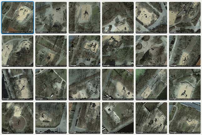 Satellite images of urban trees