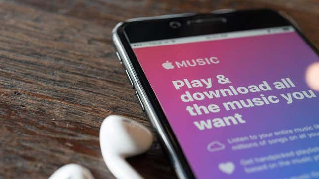 Details about Apple Music displayed on a phone