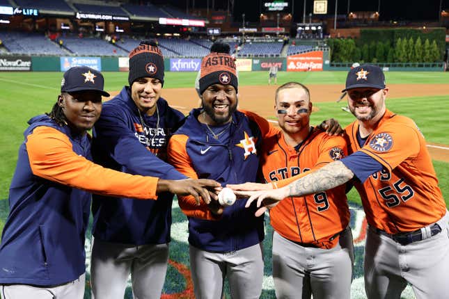 Houston Astros pitchers threw a combined no-hitter against the Phils