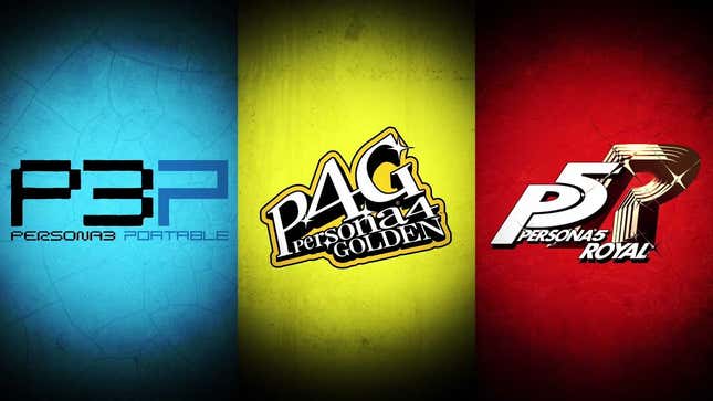 An image collage shows the logos for Persona 3, Persona 4 and Persona 5.