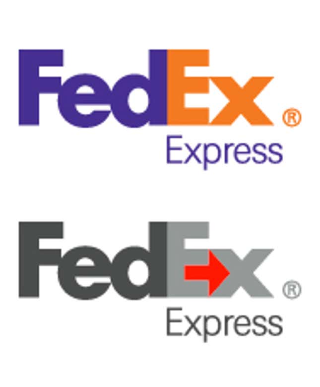 Hidden arrow in the FedEx logo.