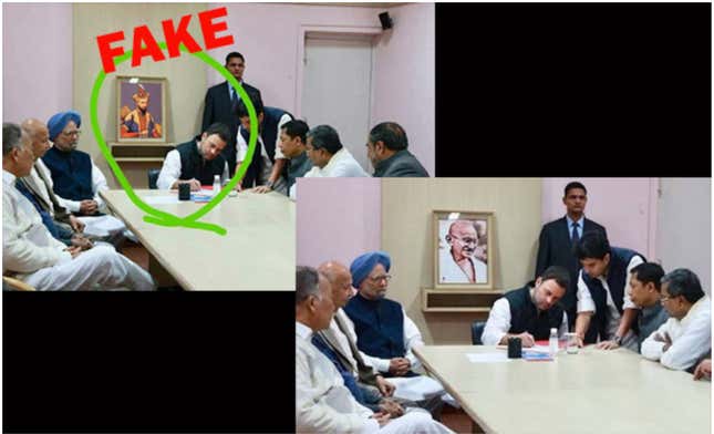 Image for article titled There’s no stopping fake news in India when the prime minister’s own app spreads it
