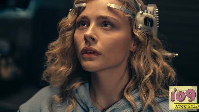 Chloë Grace Moretz wears a high-tech gaming headset.