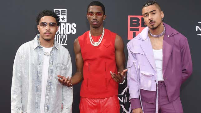 (L-R) Justin Dior Combs, Christian Combs and Quincy Brown arrives at the BET Awards 2022 held at the Microsoft Theater in Los Angeles, CA on Sunday, June 26, 2022. 