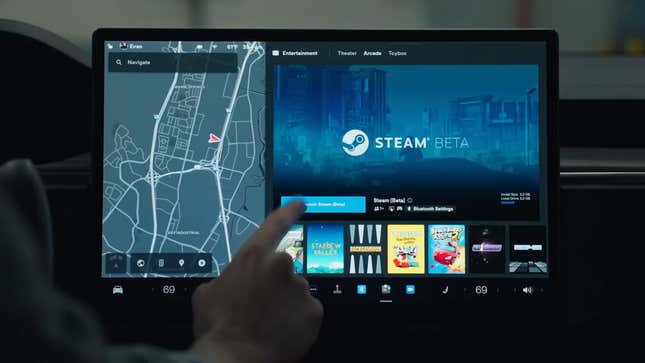 Imagen para el artículo titulado La última actualización de Tesla por fin integrará en Steam en sus coches